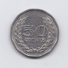 COLOMBIA 50 CENTAVOS 1972 KM # 244 VF COLOMBIA 50 CENTAVOS 1972 KM # 244 VF