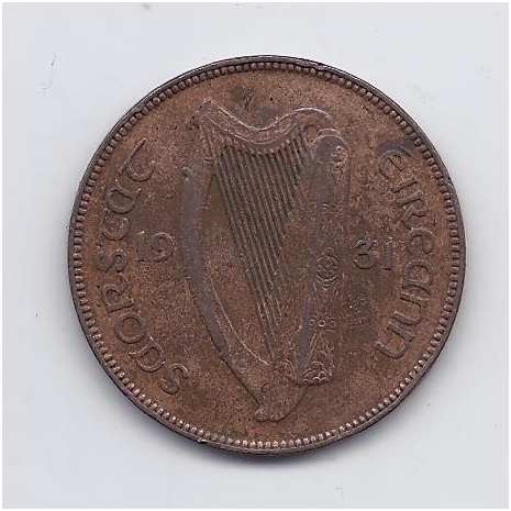 IRELAND 1 PENNY 1931 KM # 3 VF 1
