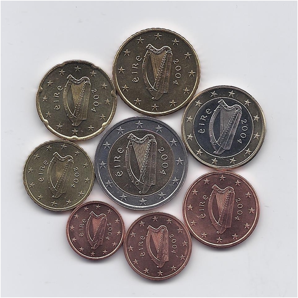 IRELAND 2004 euro coins set ( with defects)