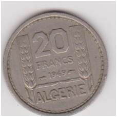 ALGERIA 20 FRANCS 1949 KM # 91 VF