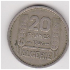 ALGERIA 20 FRANCS 1956 KM # 91 VF