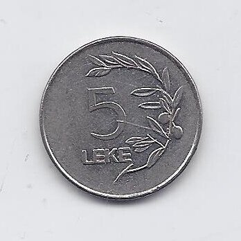 ALBANIA 5 LEKE 1995 KM # 76 VF