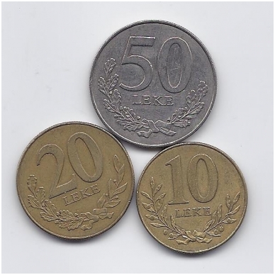 ALBANIJA 1996 m. trijų monetų rinkinukas