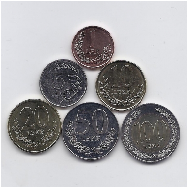 ALBANIJA 2000 - 2020 m. 6 monetų rinkinys
