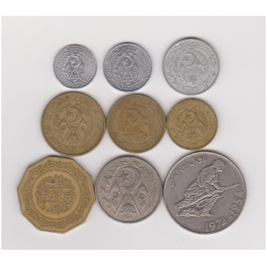 Alžyras 1964 - 1979 m. 9 monetų rinkinukas 1