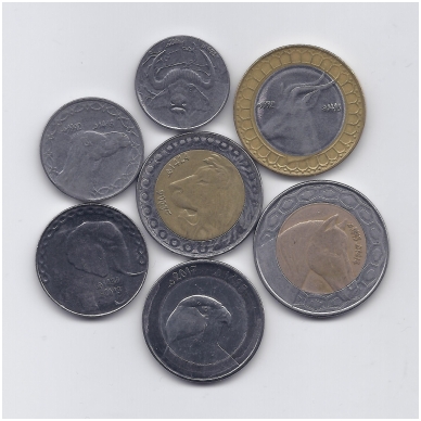 ALŽYRAS 1992 - 2018 m. 7 monetų rinkinys VF/AU