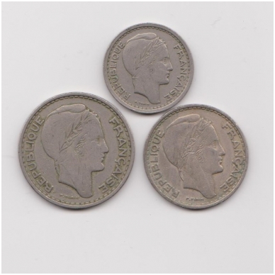 ALŽYRAS 1949 - 1956 m. 3 monetų rinkinys 1