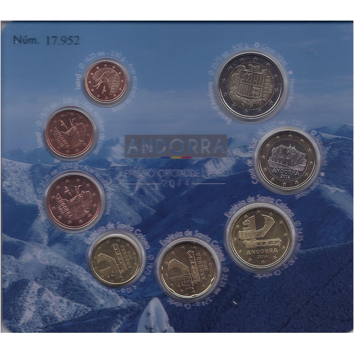 ANDORRA 2014 Official euro coins set 1