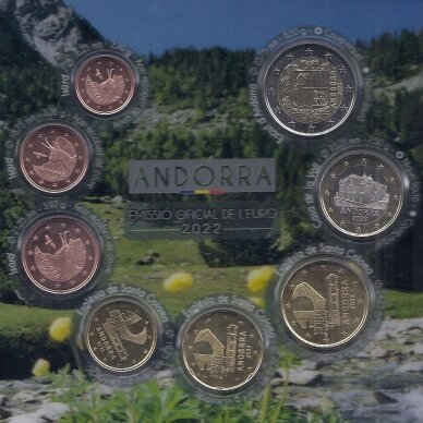 ANDORA 2022 m. oficialus euro monetų rinkinys 1