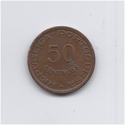 ANGOLA 50 CENTAVOS 1958 KM # 75 VF