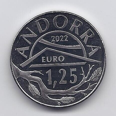 ANDORA 1.25 EURO 2022 KM # 572 UNC Voverė 1