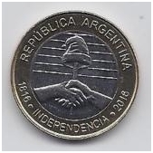 ARGENTINA 2 PESOS 2016 KM # 184 UNC 200 m. NEPRIKLAUSOMYBEI 1