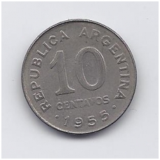 ARGENTINA 10 CENTAVOS 1955 KM # 51 VF