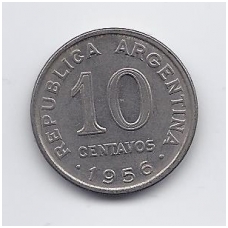 ARGENTINA 10 CENTAVOS 1956 KM # 51 VF