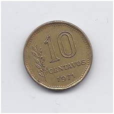 ARGENTINA 10 CENTAVOS 1971 KM # 66 VF