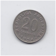 ARGENTINA 20 CENTAVOS 1954 KM # 48a VF