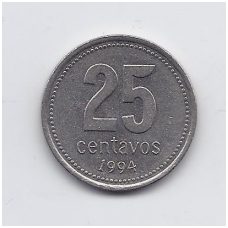 ARGENTINA 25 CENTAVOS 1994 KM # 110a VF
