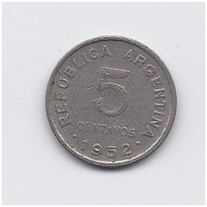 ARGENTINA 5 CENTAVOS 1952 KM # 46 VF