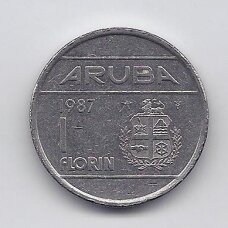 ARUBA 1 FLORIN 1987 KM # 5 VF