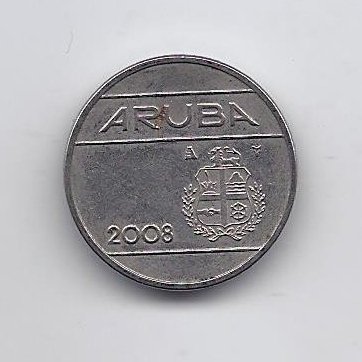 ARUBA 25 CENTS 2008 KM # 3 VF 1
