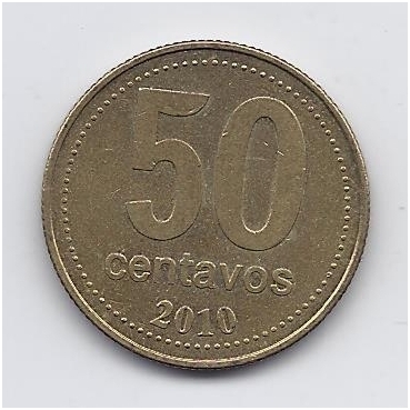 ARGENTINA 50 CENTAVOS 2010 KM # 111.2 XF