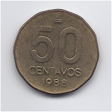 ARGENTINA 50 CENTAVOS 1988 KM # 99 VF