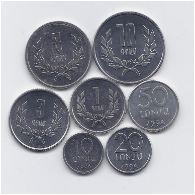 ARMENIA 7 COINS SET 1994
