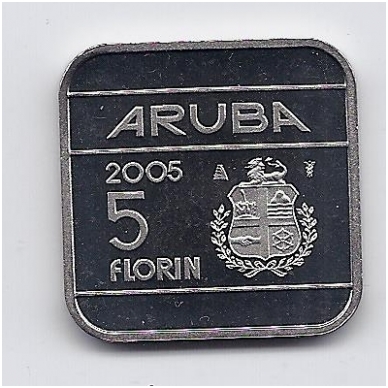 ARUBA 5 FLORIN 2005 KM # 12 UNC