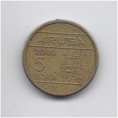 ARUBA 5 FLORIN 2005 KM # 38 VF