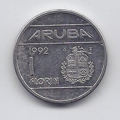 ARUBA 1 FLORIN 1992 KM # 5 VF