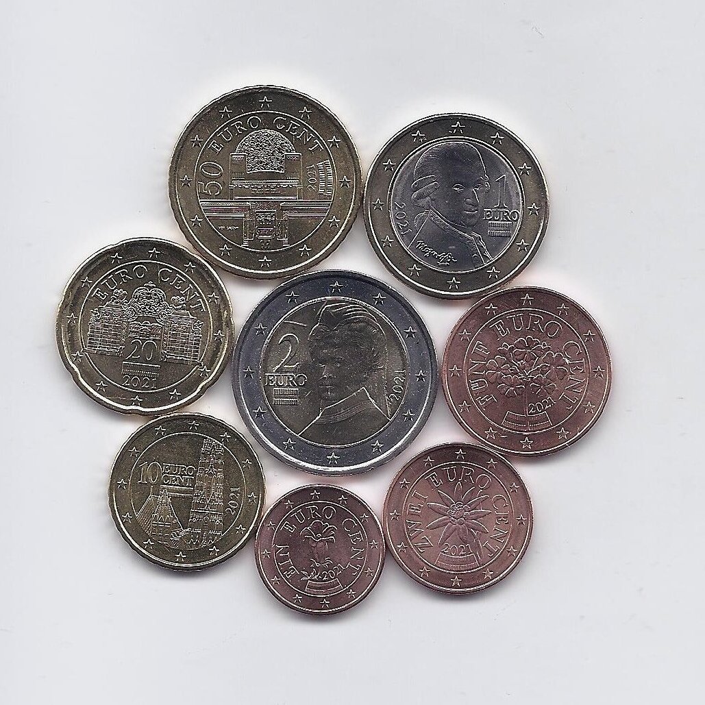 AUSTRIJA 2021 m. euro monetų rinkinys