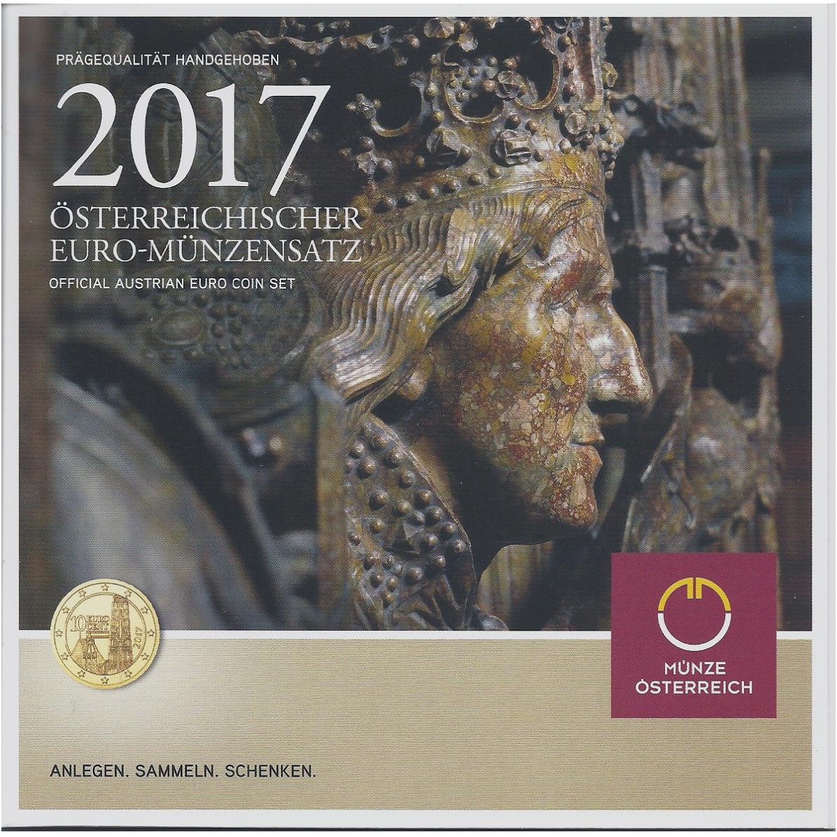 AUSTRIA 2017 OFFICIAL BANK SET ( one corner damaged )
