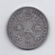 AUSTRIJOS NYDERLANDAI 1/2 KRONENTHALER 1789 A KM # 61 VF