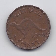 AUSTRALIJA 1 PENNY 1942 KM # 36 VF AUSTRALIJA 1 PENNY 1942 KM # 36 VF