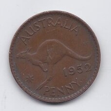 AUSTRALIJA 1 PENNY 1952 KM # 43 VF AUSTRALIJA 1 PENNY 1952 KM # 43 VF