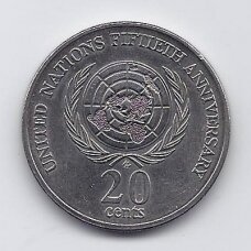AUSTRALIA 20 CENTS 1995 KM # 295 XF United Nations