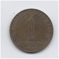 AUSTRIJA 1 SCHILLING 1981 KM # 2886 VF AUSTRIJA 1 SCHILLING 1981 KM # 2886 VF