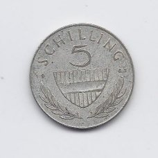 AUSTRIJA 5 SCHILLING 1961 KM # 2889 VF AUSTRIJA 5 SCHILLING 1961 KM # 2889 VF