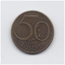 AUSTRIJA 50 GROSCHEN 1959 KM # 2885 VF