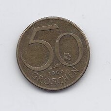 AUSTRIJA 50 GROSCHEN 1960 KM # 2885 VF