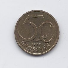 AUSTRIJA 50 GROSCHEN 1967 KM # 2885 VF