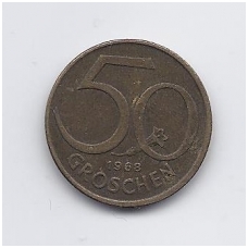 AUSTRIJA 50 GROSCHEN 1968 KM # 2885 VF