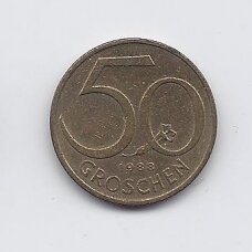 AUSTRIJA 50 GROSCHEN 1988 KM # 2885 VF