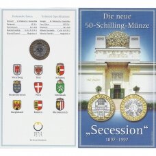 AUSTRIA 50 SCHILLING 1997 KM # 3044 UNC Wiener Secession (in a folder)