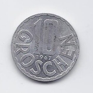 AUSTRIJA 10 GROSCHEN 1967 KM # 2878 VF