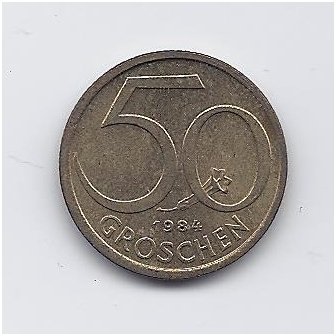 AUSTRIA 50 GROSCHEN 1984 KM # 2885 VF