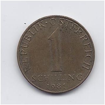 AUSTRIA 1 SCHILLING 1981 KM # 2886 VF