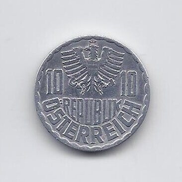 AUSTRIJA 10 GROSCHEN 1964 KM # 2878 VF 1