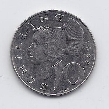AUSTRIJA 10 SCHILLING 1989 KM # 2918 XF