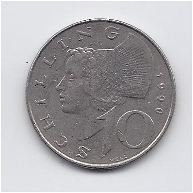 AUSTRIJA 10 SCHILLING 1990 KM # 2918 XF